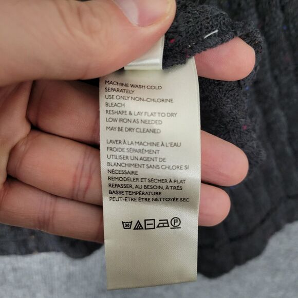 FREE PEOPLE OB1128308 Black Speckled Baja Babe Hooded Hacci Sweater SIZE SMALL - Picture 9 of 12